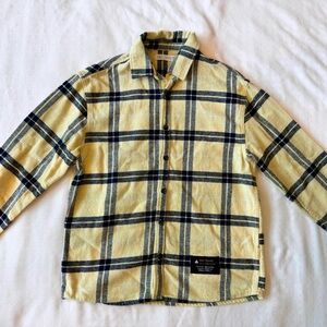 Zara Yellow and Black Plaid Kids Button Down Shirt